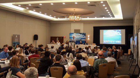 Dr. Cullen delivering the summary of current InFORM results to other scientists funded by MEOPAR. 